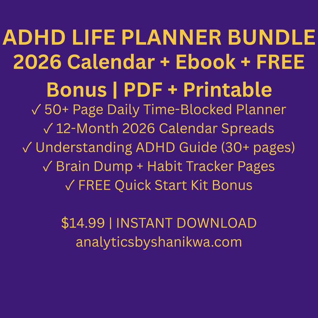 ADHD Life Planner Bundle 2026-2028 daily calendar and habit tracker