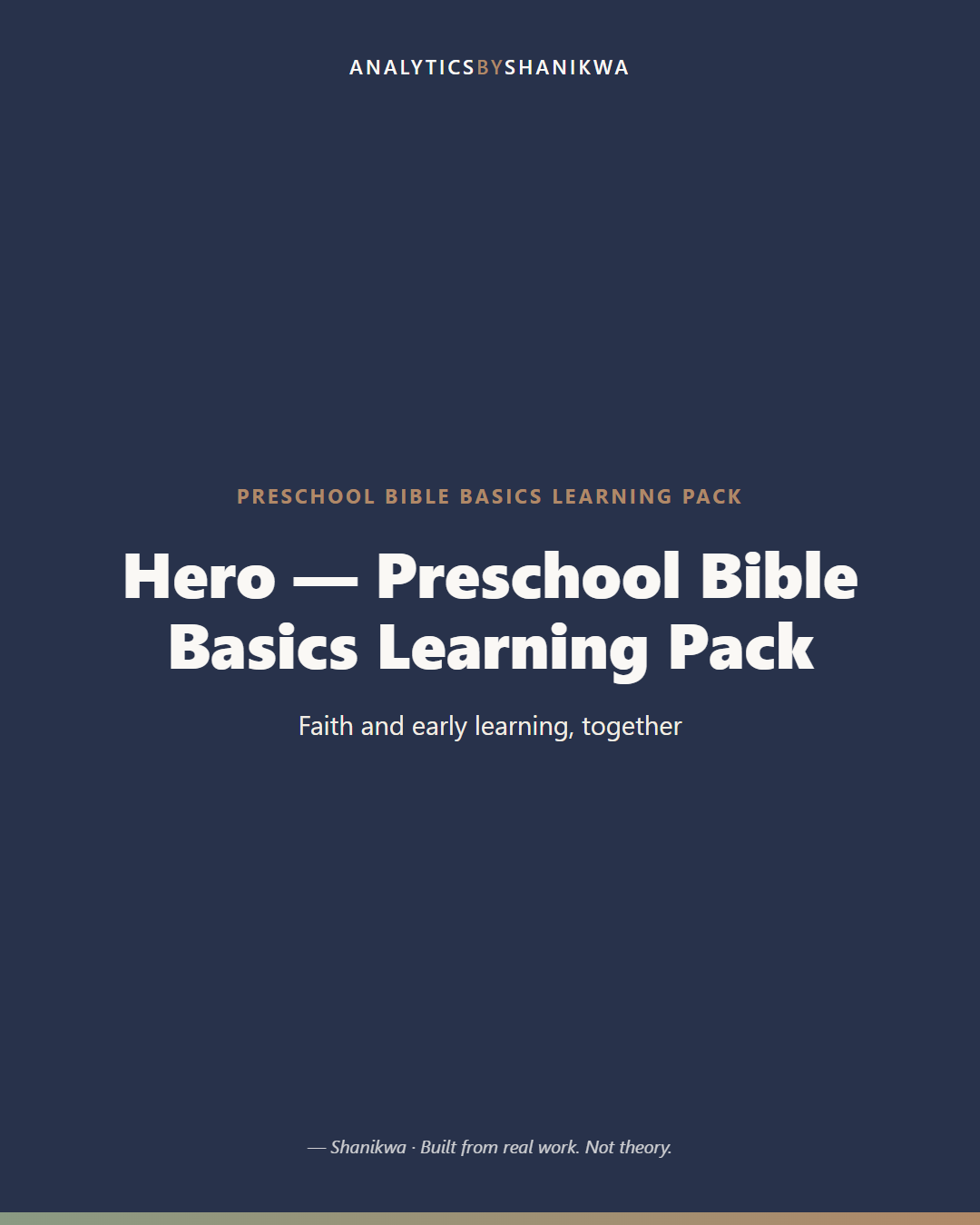 Preschool Bible Basics Learning Pack — product cover