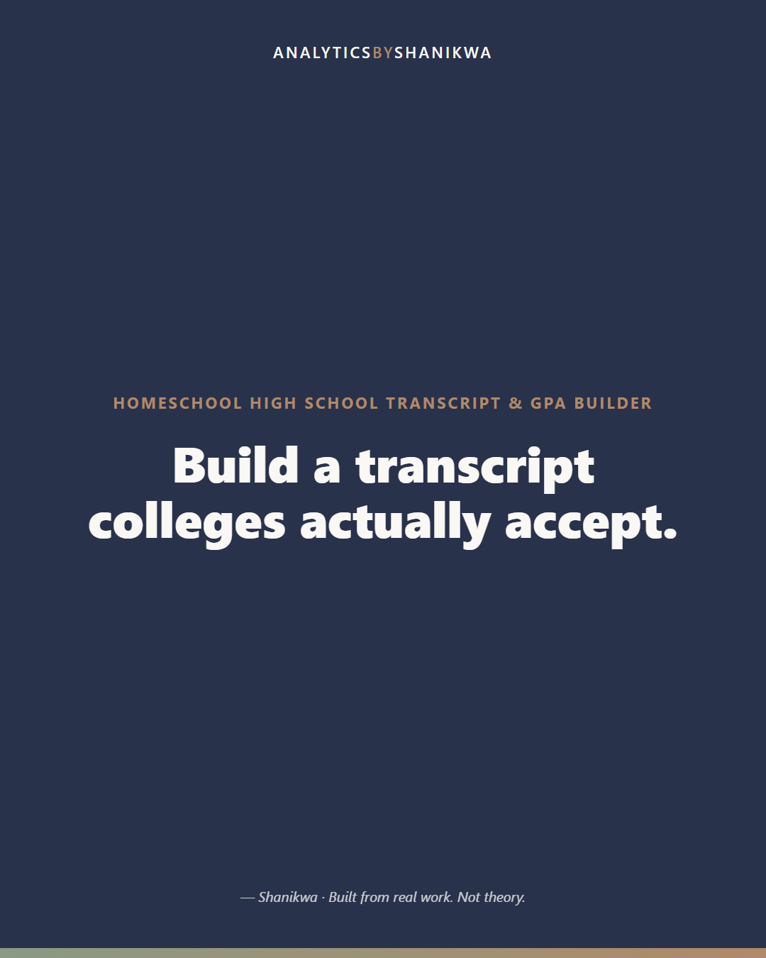Homeschool High School Transcript & GPA Builder — product cover