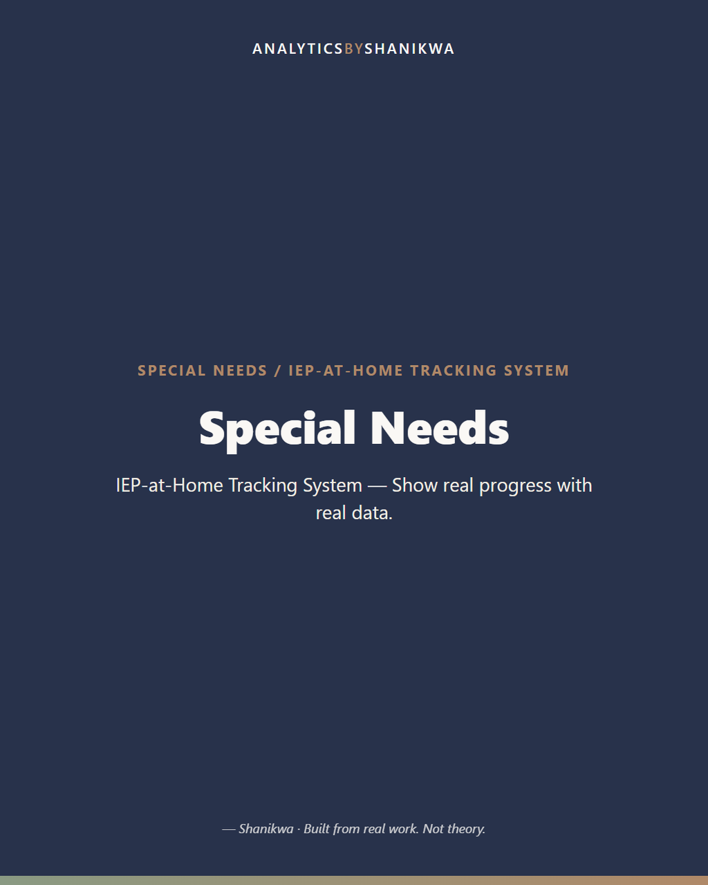 Special Needs / IEP-at-Home Tracking System — product cover