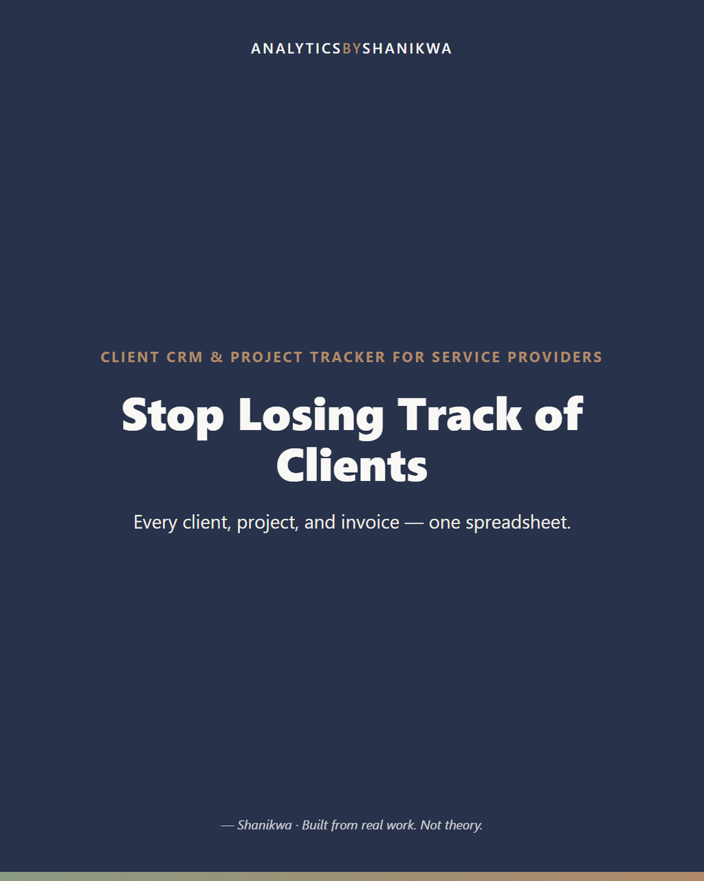 Client CRM & Project Tracker for Service Providers — product cover