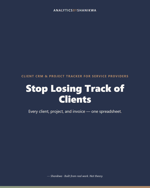 Client CRM & Project Tracker for Service Providers — product cover