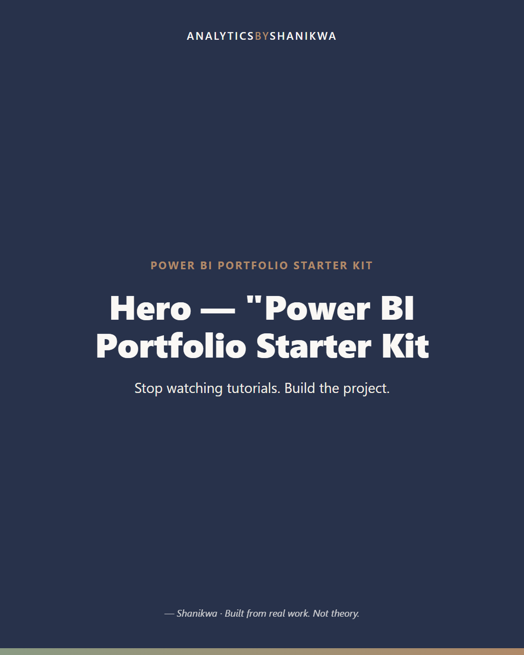 Power BI Portfolio Starter Kit — product cover