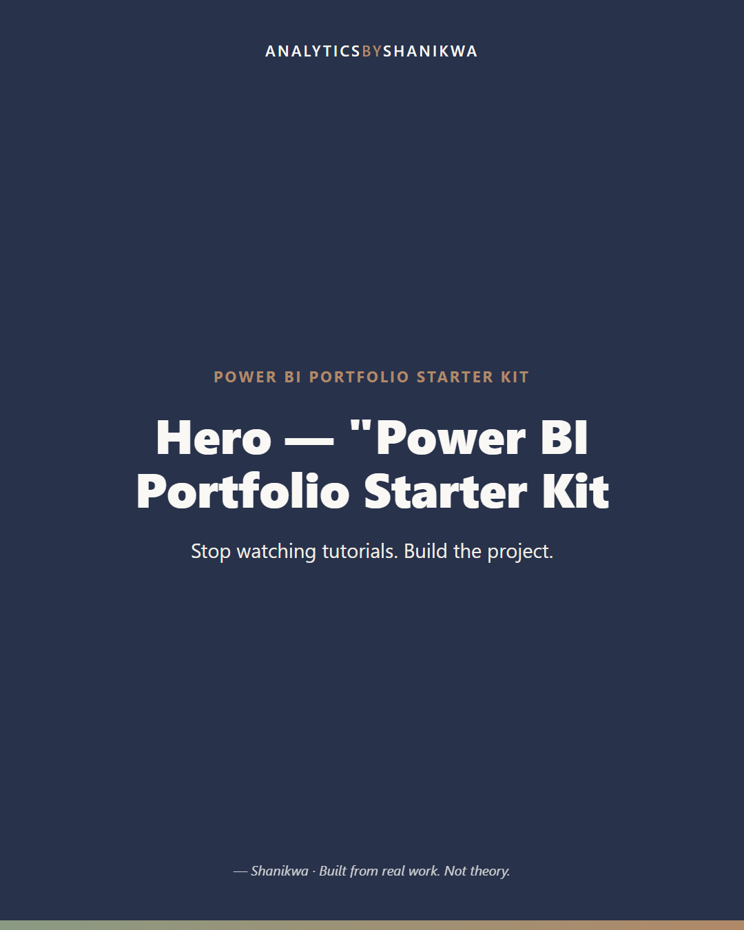 Power BI Portfolio Starter Kit — product cover