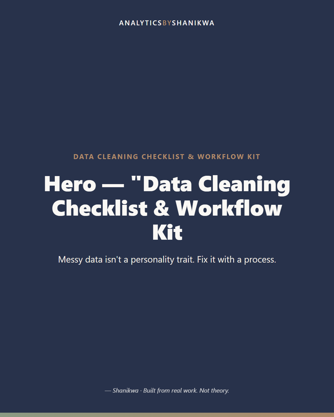 Data Cleaning Checklist & Workflow Kit — product cover