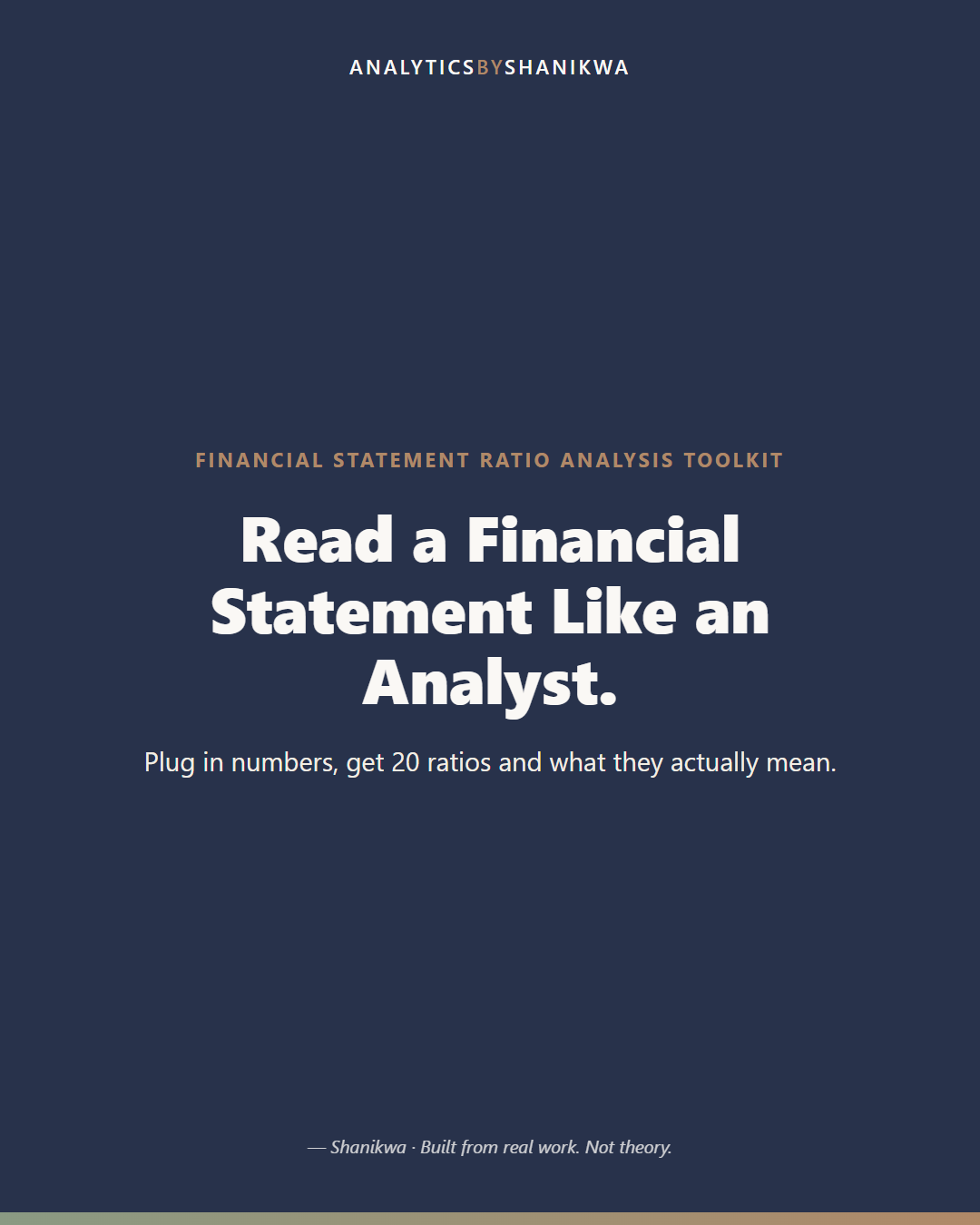 Financial Statement Ratio Analysis Toolkit — product cover