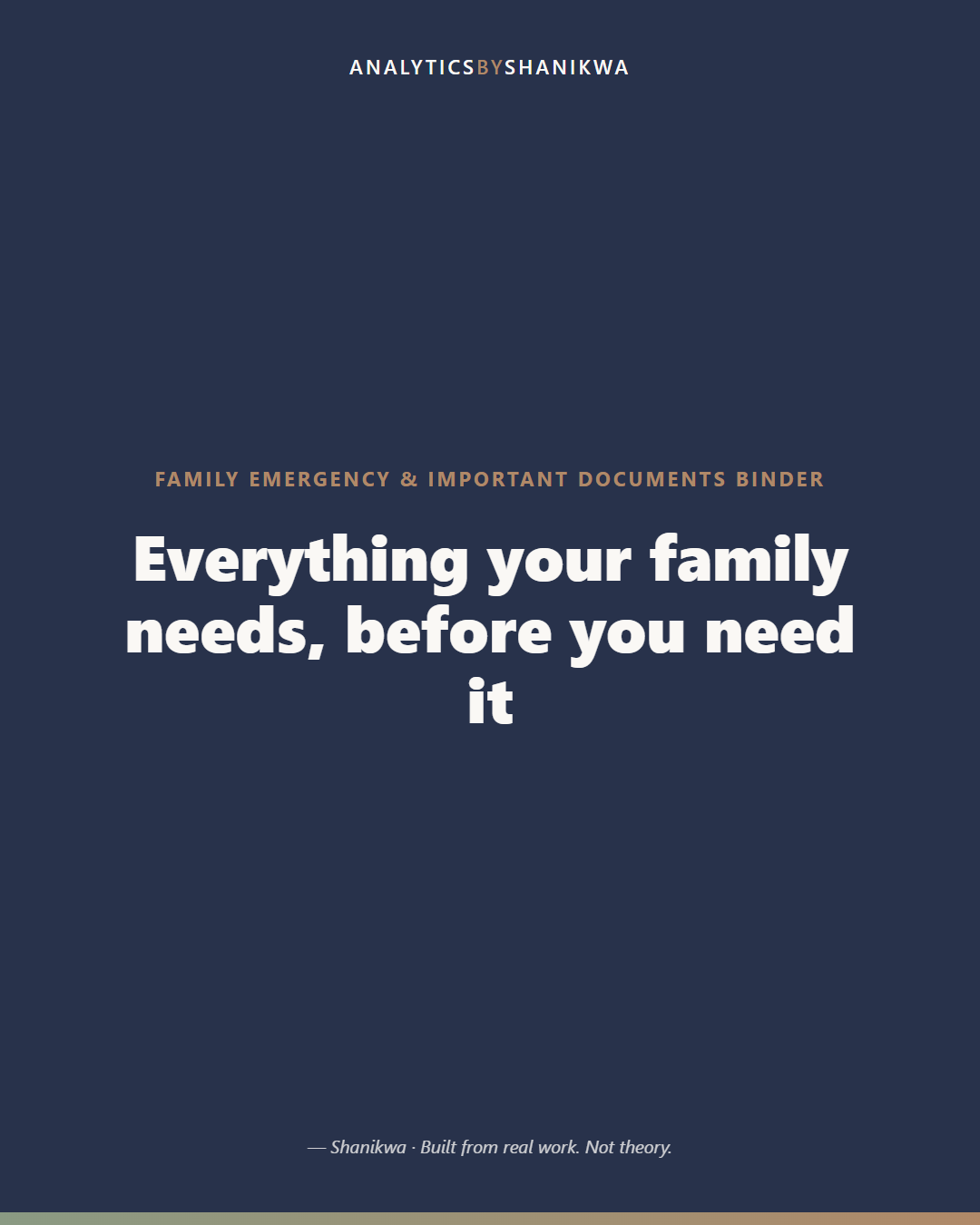 Family Emergency & Important Documents Binder — product cover