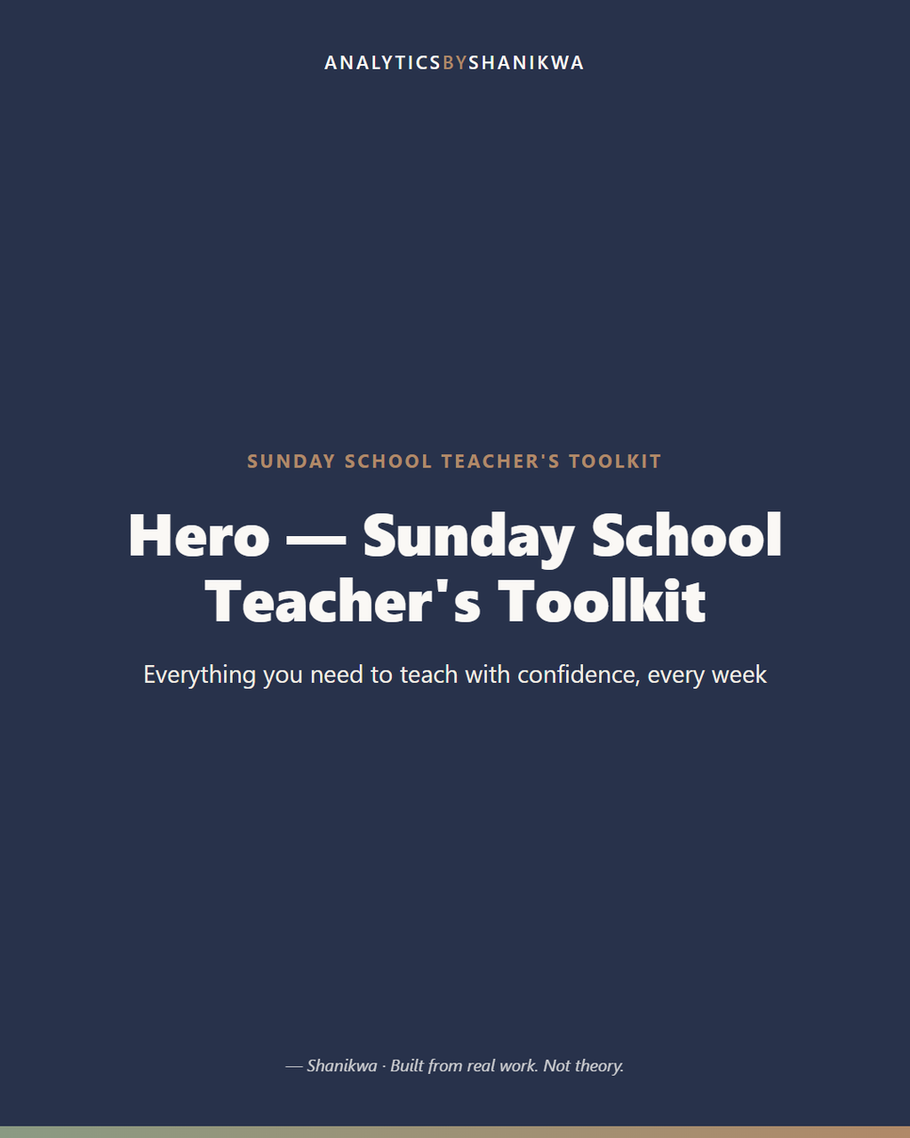 Sunday School Teacher's Toolkit — product cover