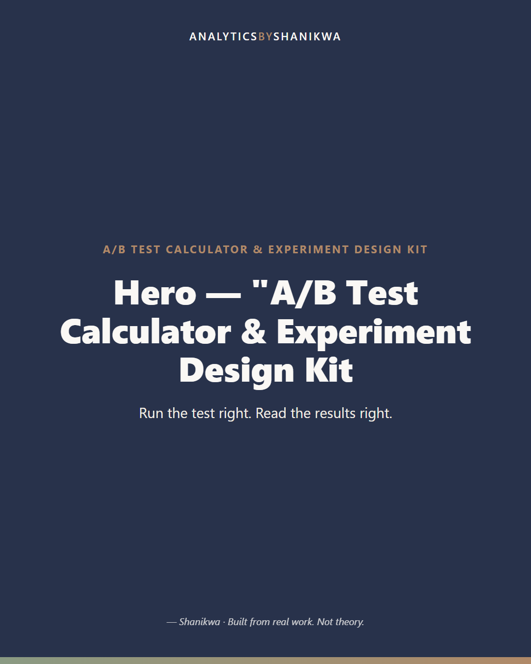 A/B Test Calculator & Experiment Design Kit — product cover