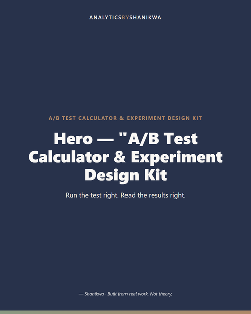A/B Test Calculator & Experiment Design Kit — product cover