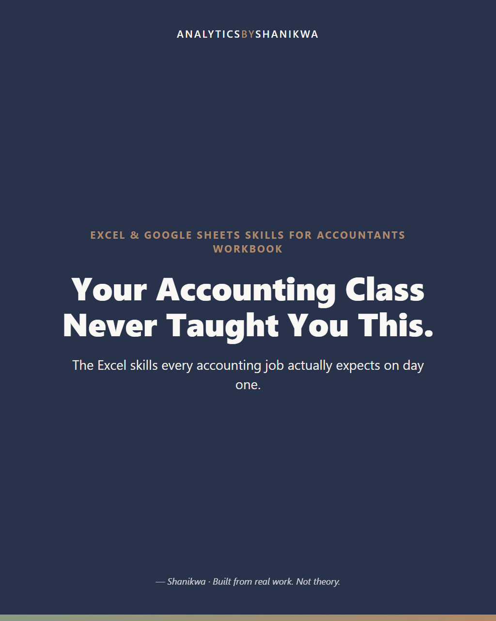 Excel & Google Sheets Skills for Accountants Workbook — product cover
