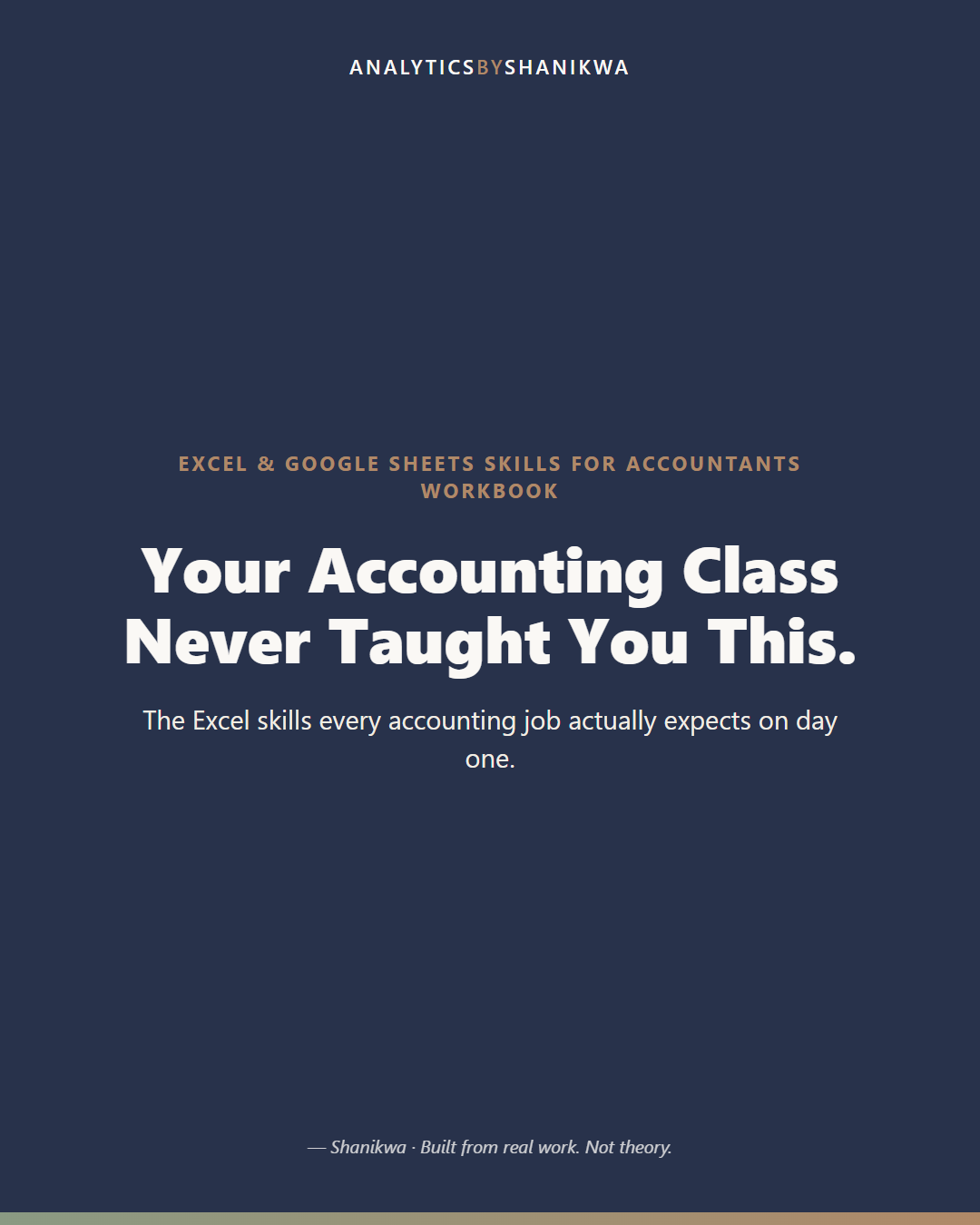 Excel & Google Sheets Skills for Accountants Workbook — product cover