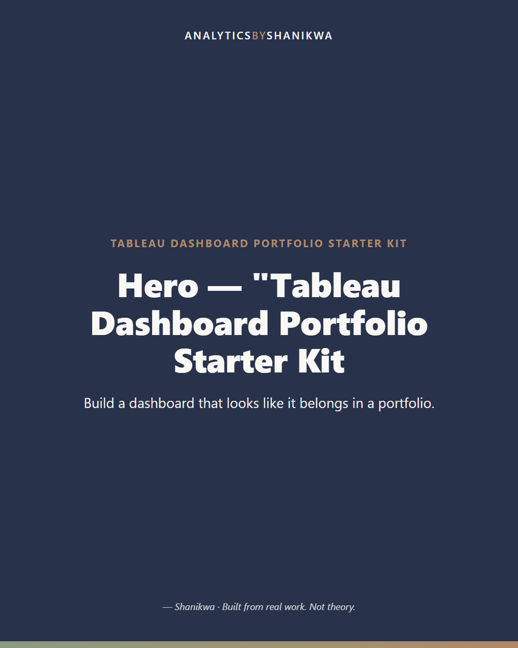 Tableau Dashboard Portfolio Starter Kit — product cover
