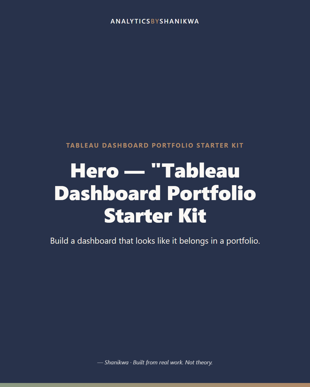 Tableau Dashboard Portfolio Starter Kit — product cover