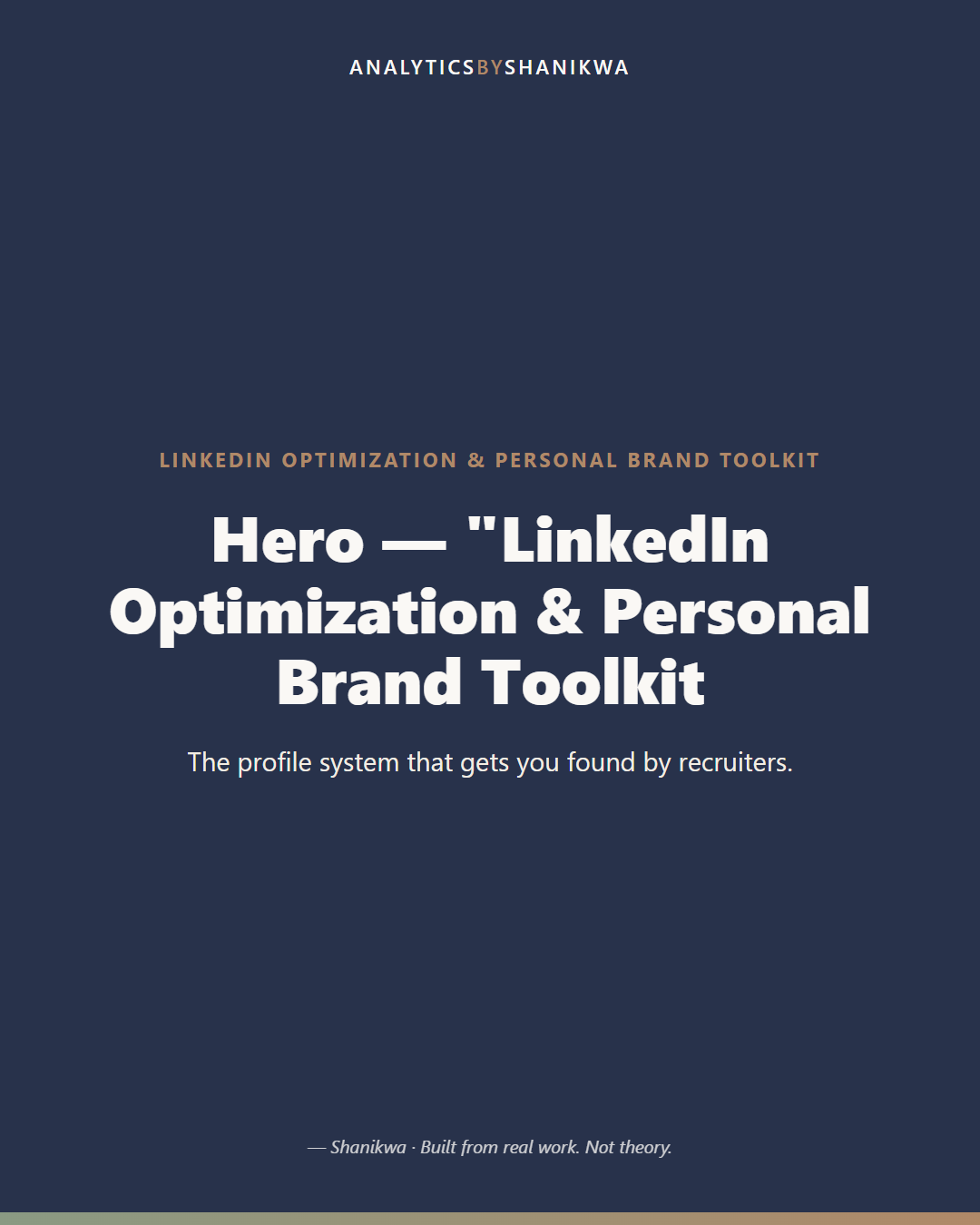 LinkedIn Optimization & Personal Brand Toolkit — product cover