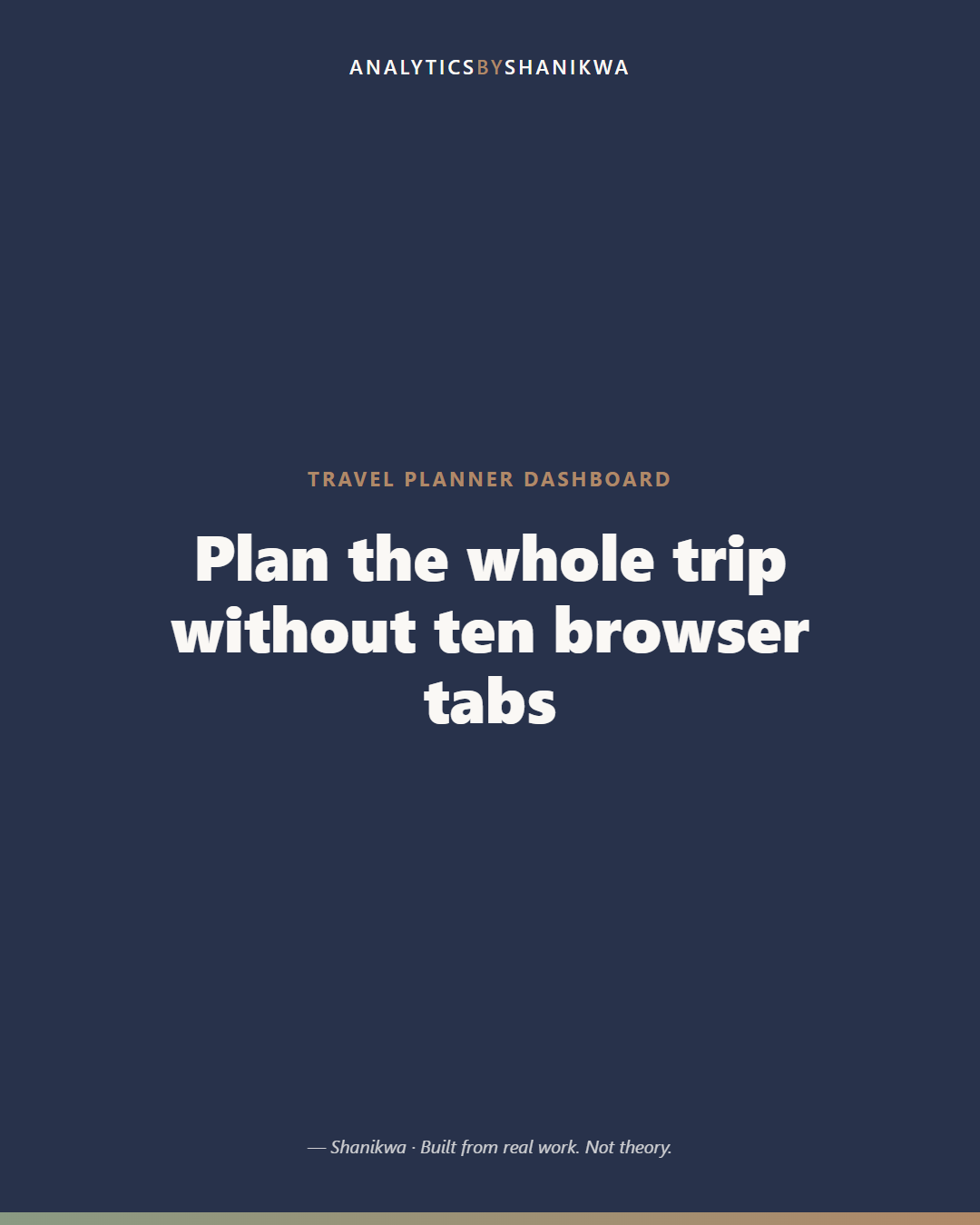 Travel Planner Dashboard — product cover