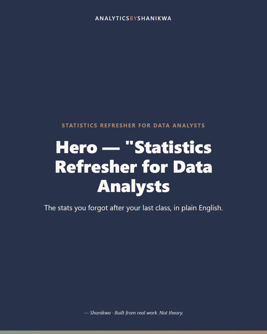 Statistics Refresher for Data Analysts — product cover