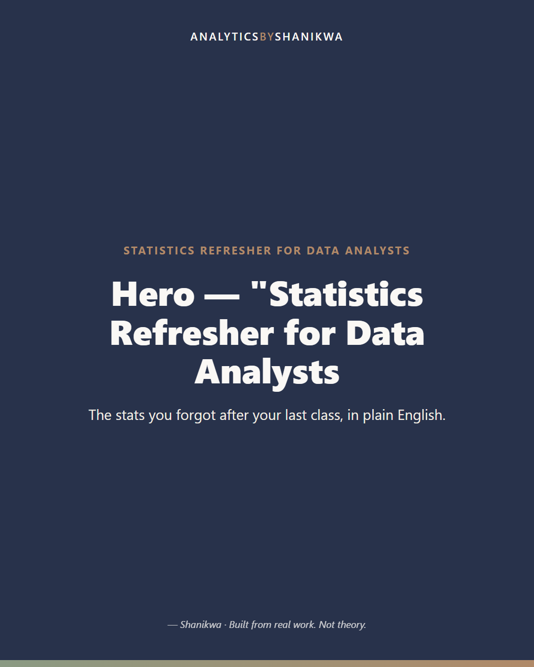 Statistics Refresher for Data Analysts — product cover