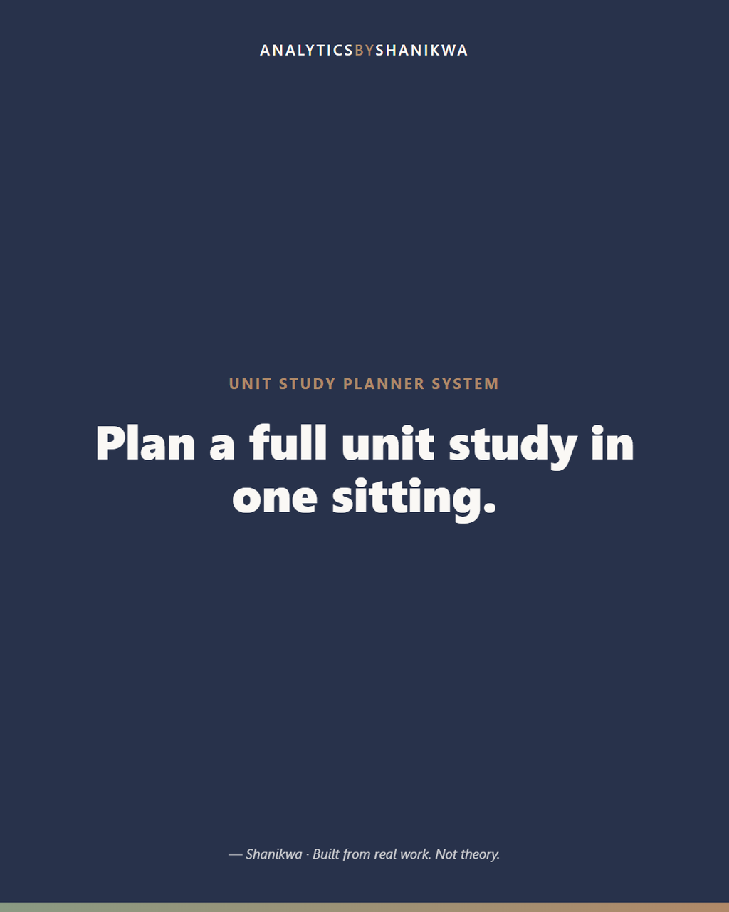 Unit Study Planner System — product cover