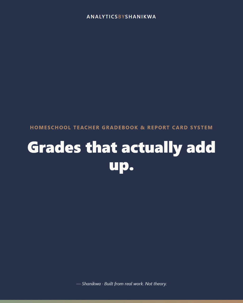 Homeschool Teacher Gradebook & Report Card System — product cover