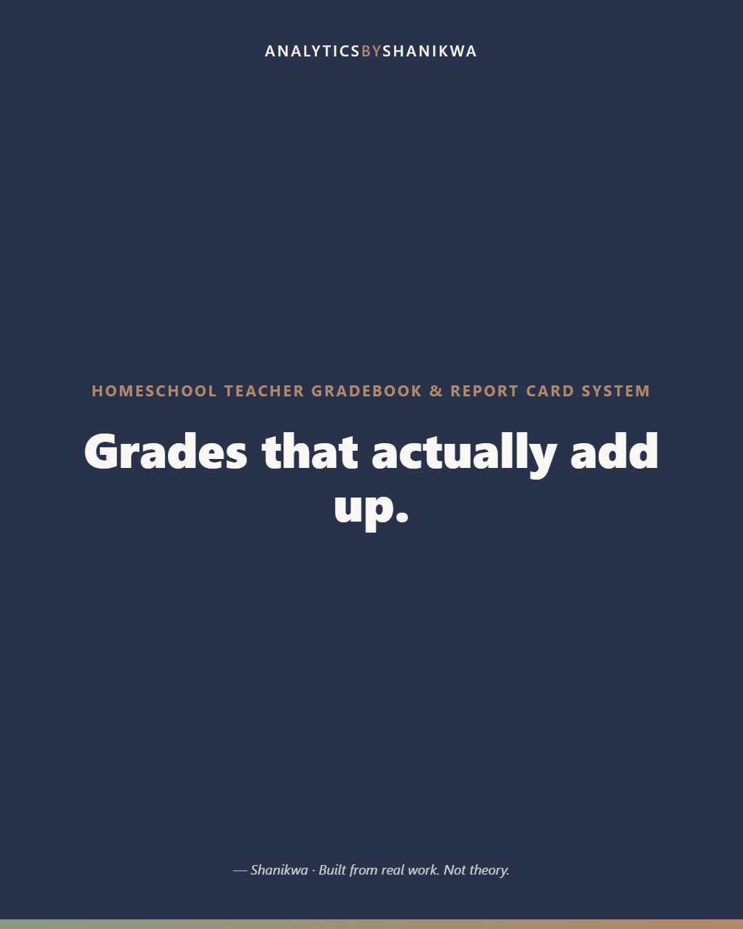 Homeschool Teacher Gradebook & Report Card System — product cover