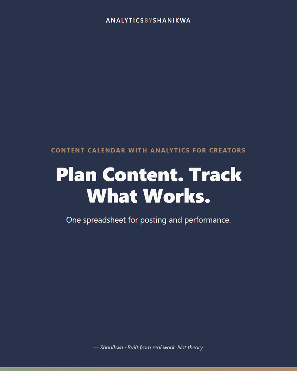 Content Calendar with Analytics for Creators — product cover