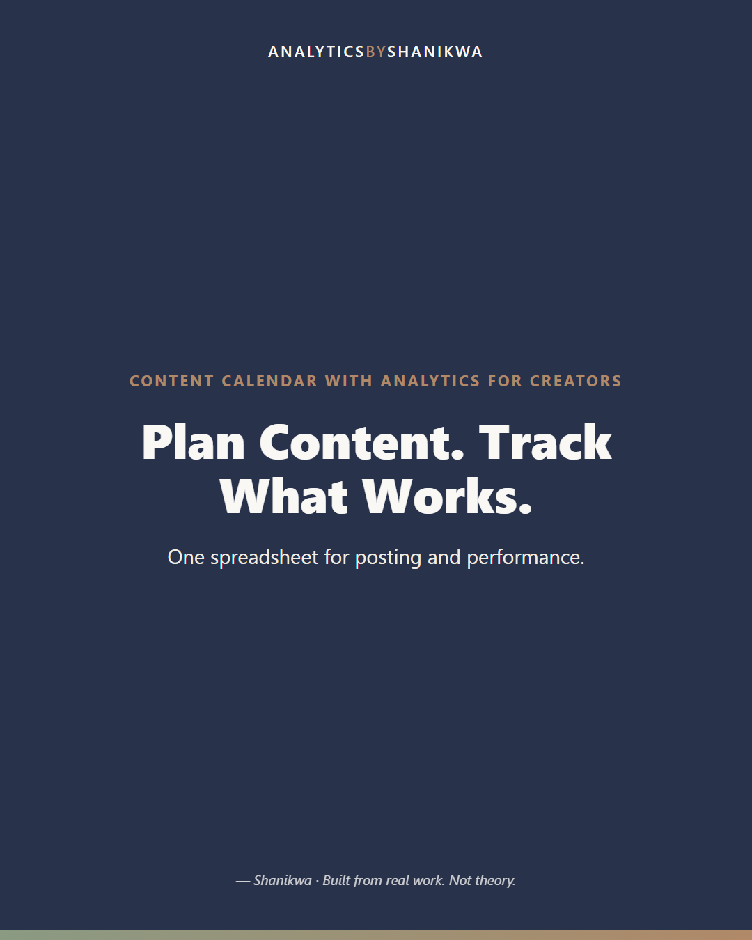 Content Calendar with Analytics for Creators — product cover