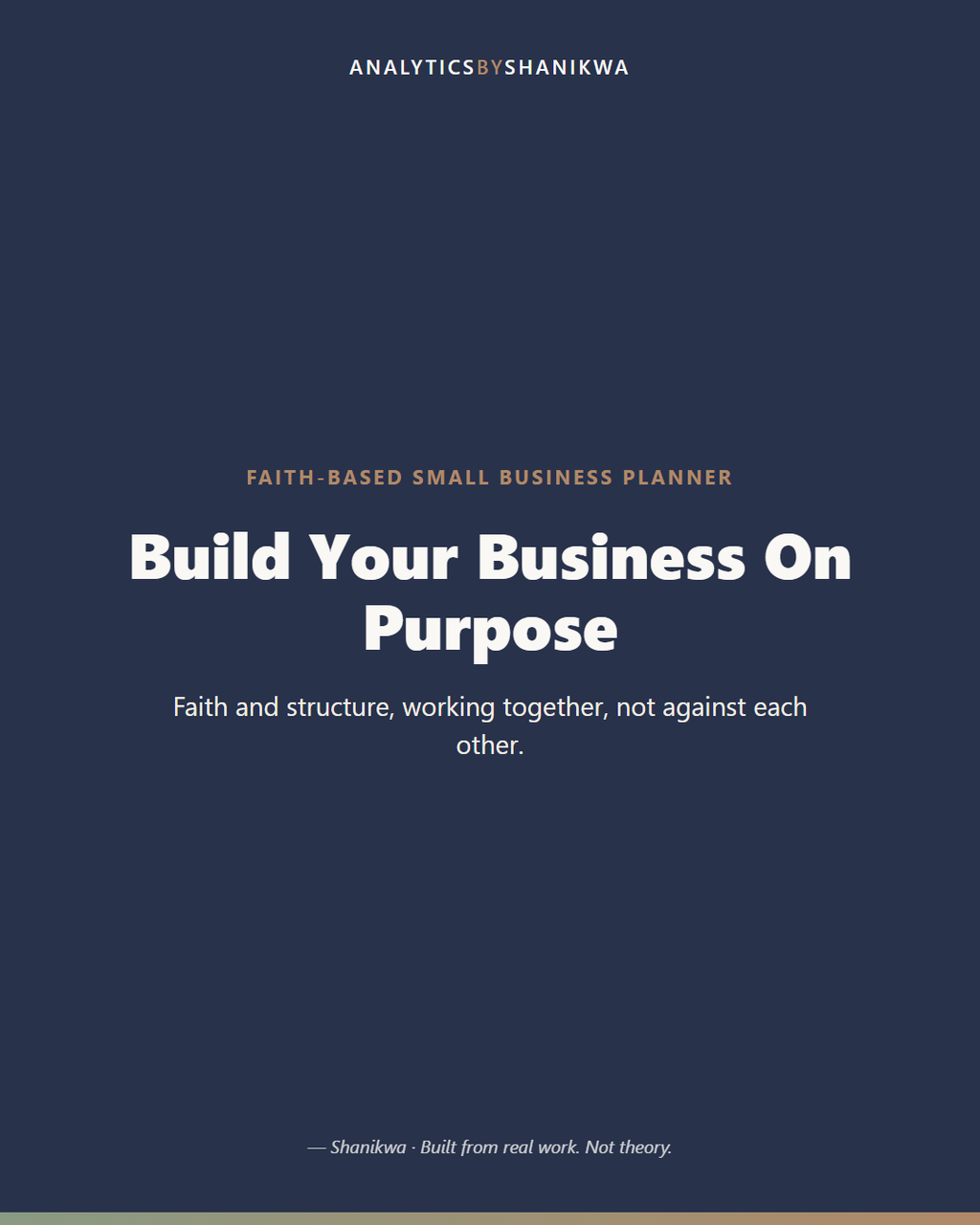 Faith-Based Small Business Planner — product cover