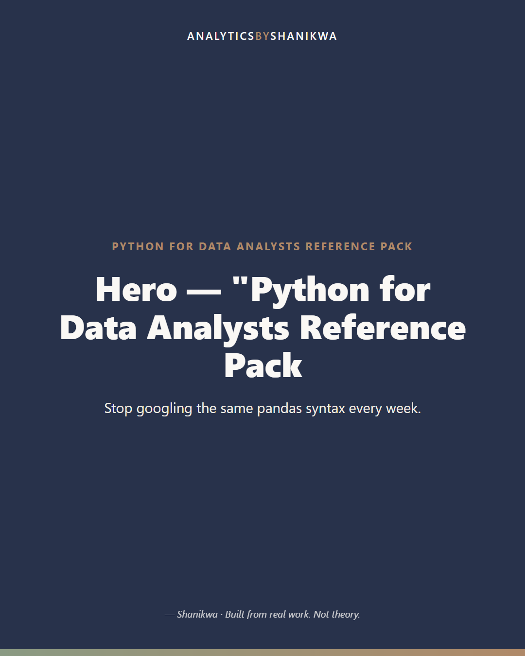 Python for Data Analysts Reference Pack — product cover