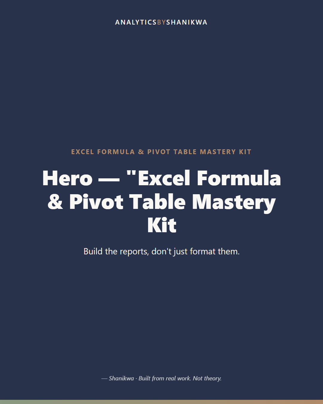 Excel Formula & Pivot Table Mastery Kit — product cover