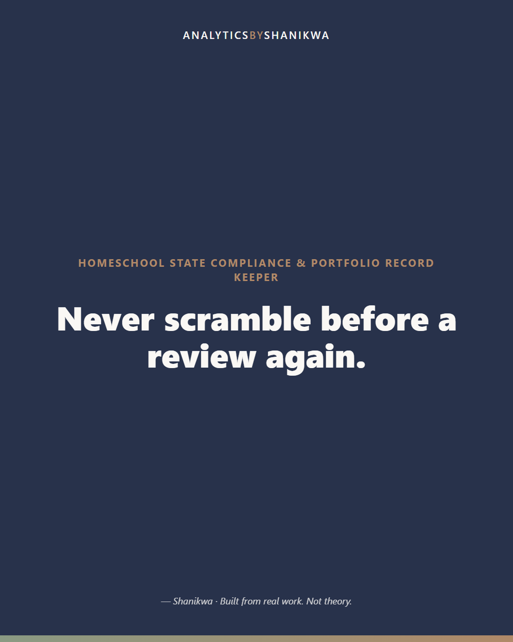 Homeschool State Compliance & Portfolio Record Keeper — product cover