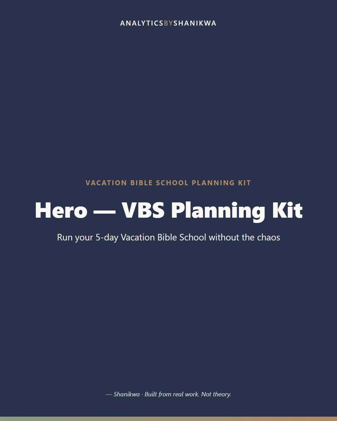 Vacation Bible School Planning Kit — product cover