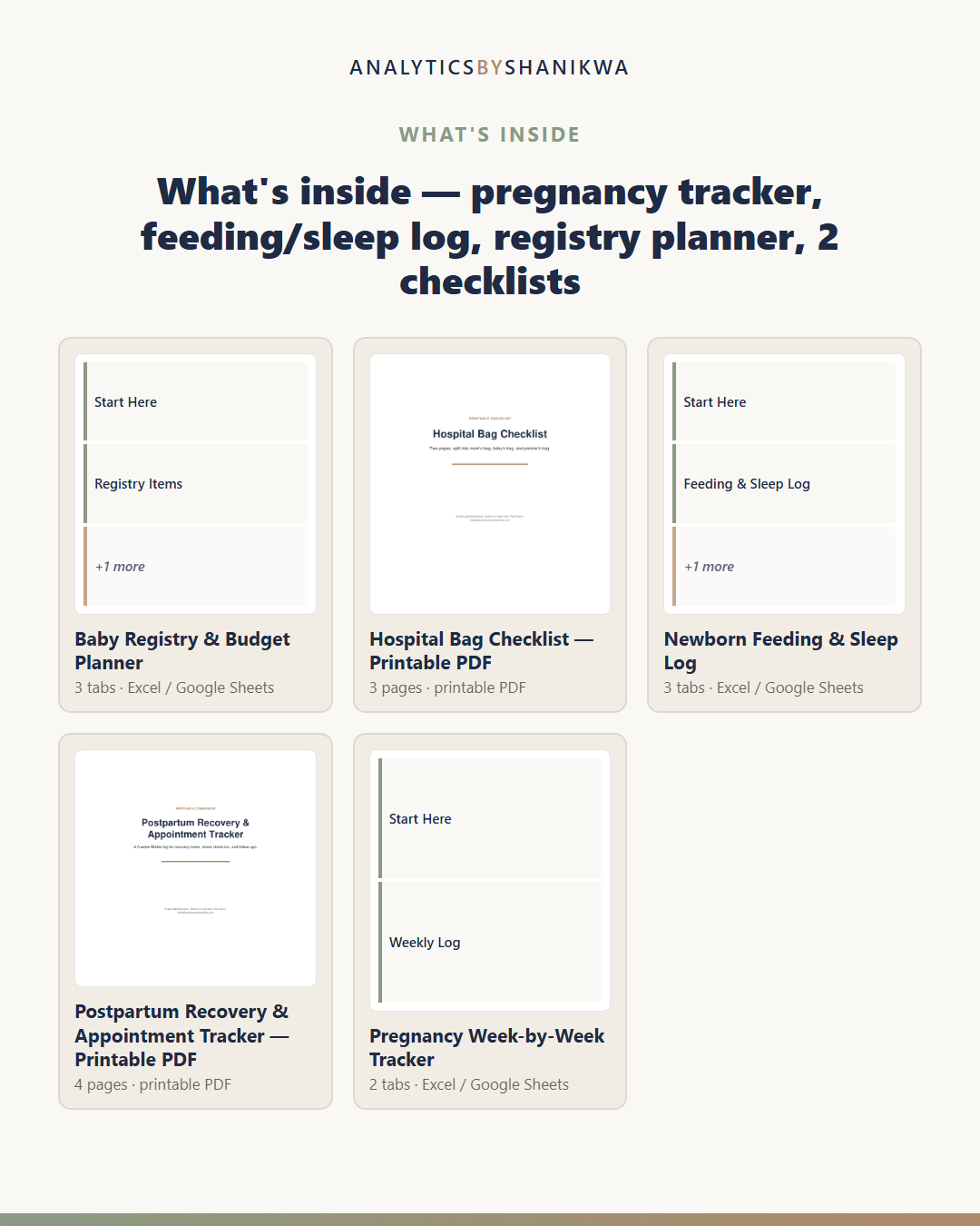 Pregnancy & New Baby Log Bundle — the files you download