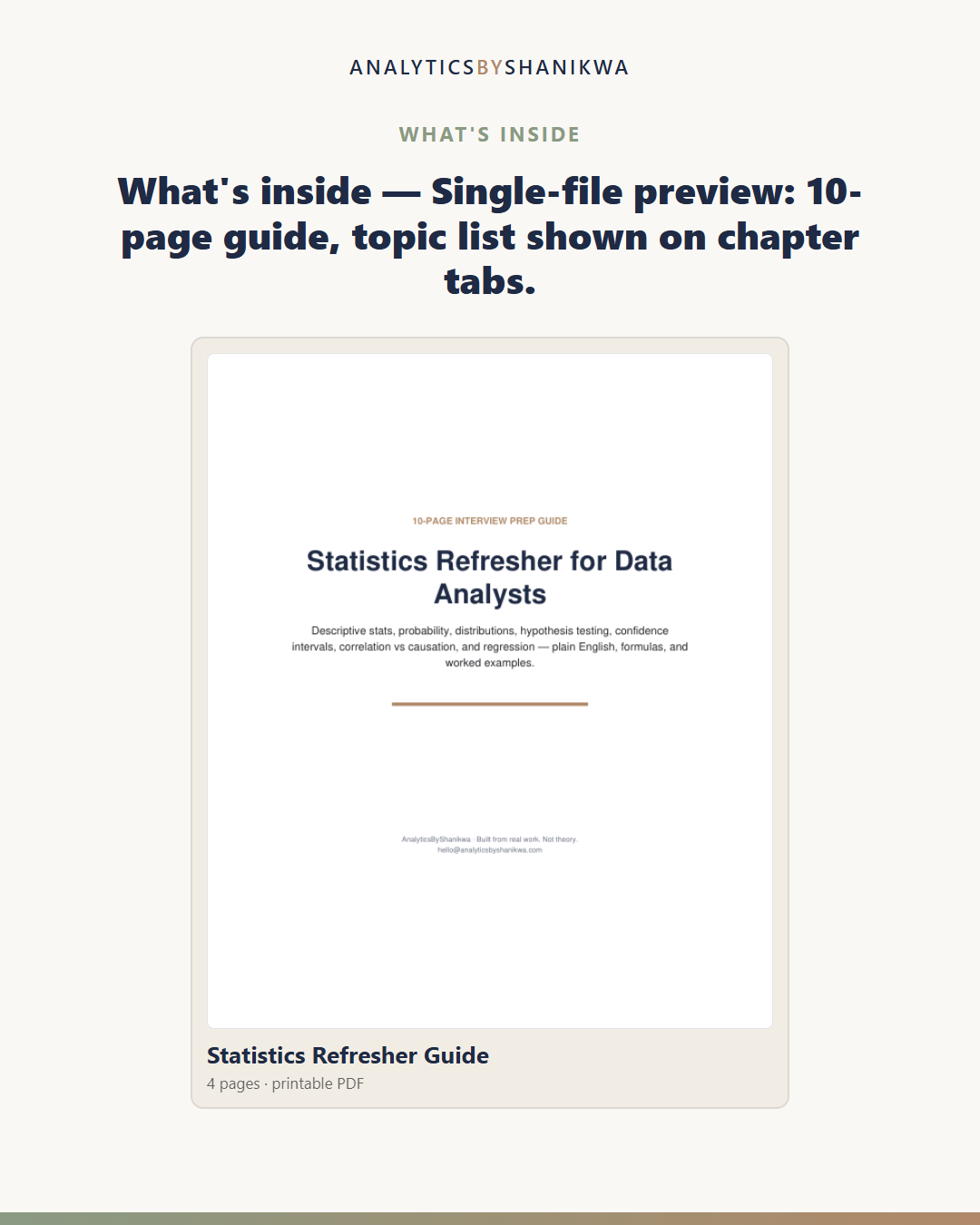 Statistics Refresher for Data Analysts — the files you download