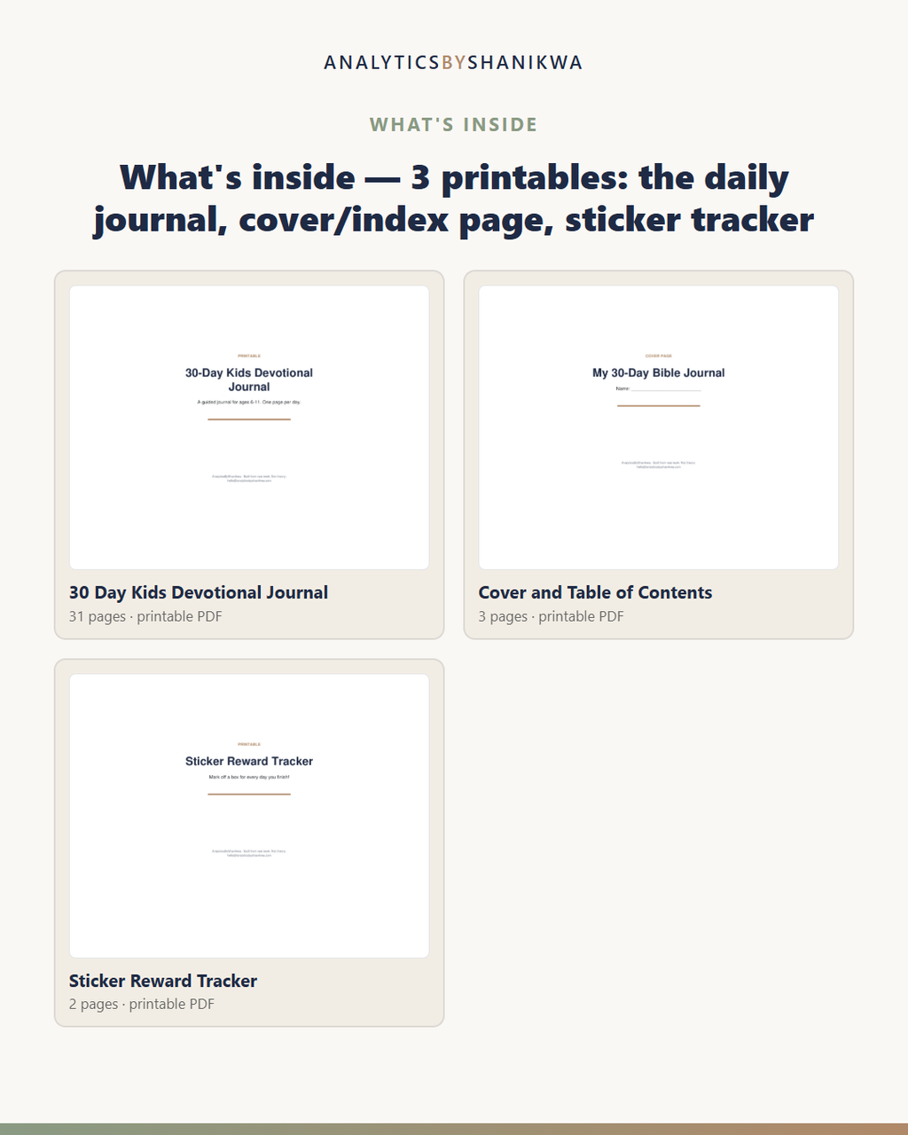 Kids Daily Devotional Journal — the files you download