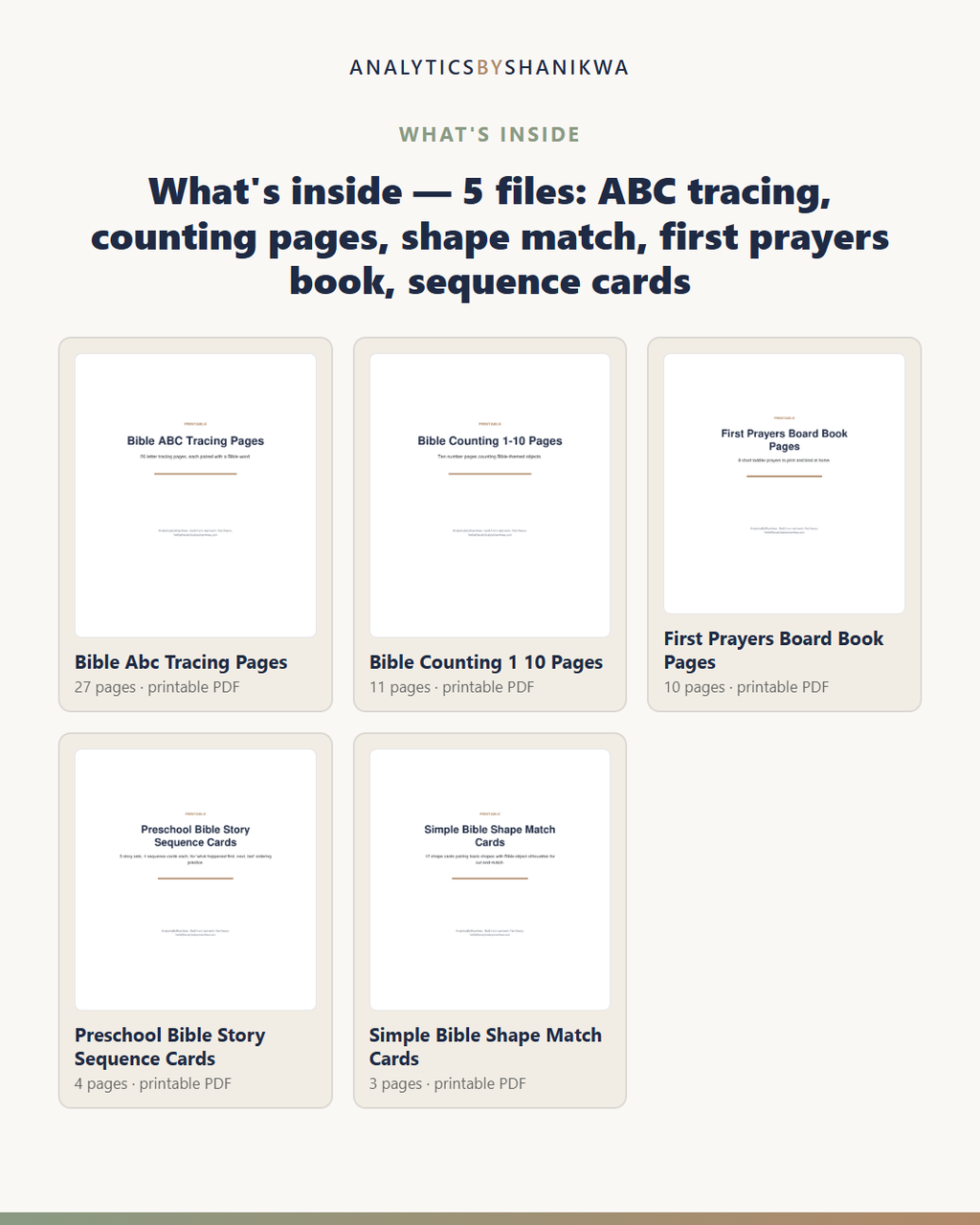 Preschool Bible Basics Learning Pack — the files you download