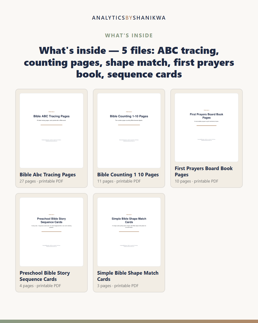 Preschool Bible Basics Learning Pack — the files you download