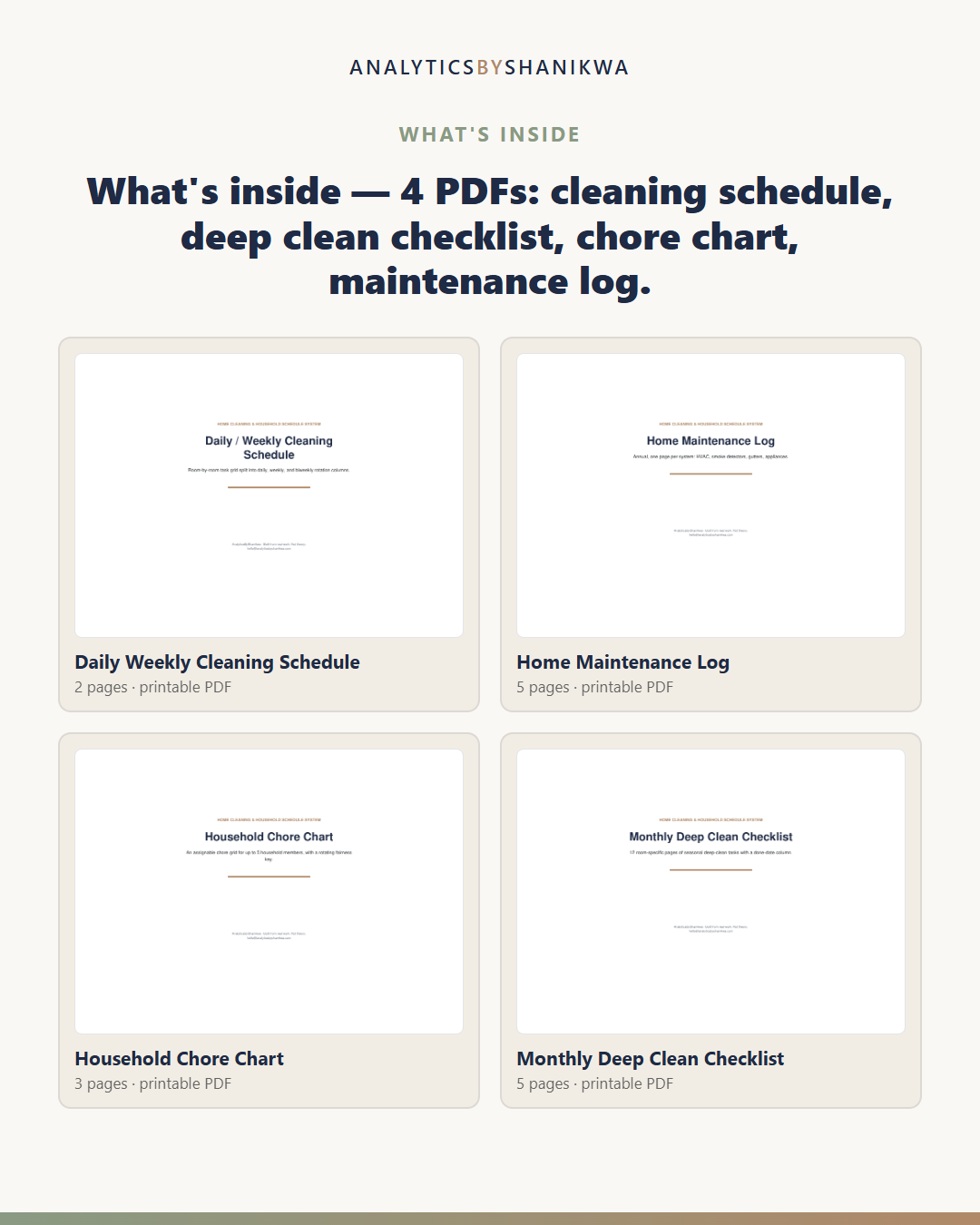 Home Cleaning & Household Schedule System — the files you download