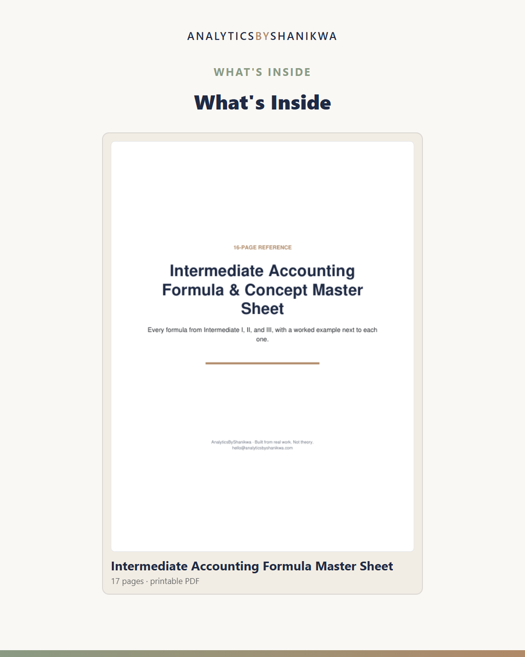 Intermediate Accounting Formula & Concept Master Sheet — the files you download