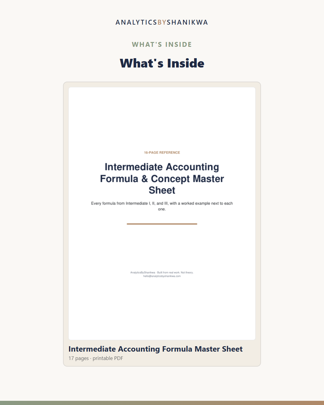 Intermediate Accounting Formula & Concept Master Sheet — the files you download