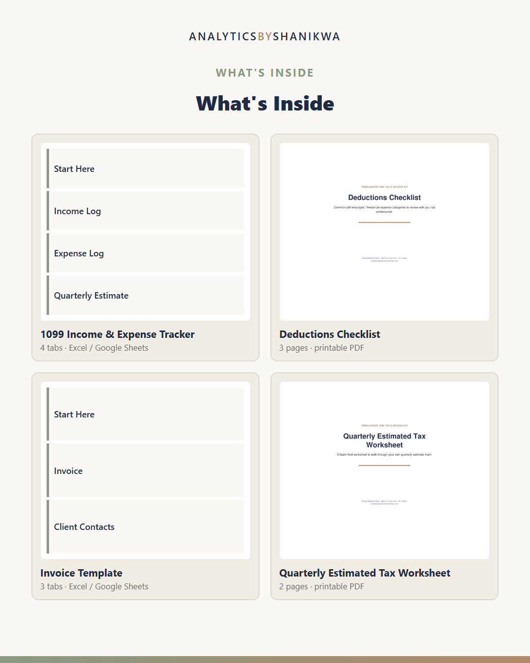 Freelancer 1099 Tax & Invoice Kit — the files you download