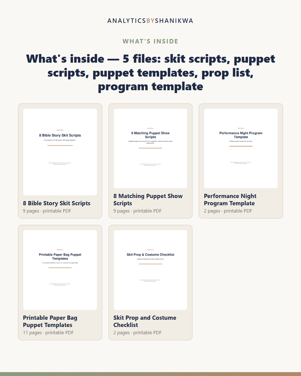 Bible Story Puppet Show & Skit Kit — the files you download
