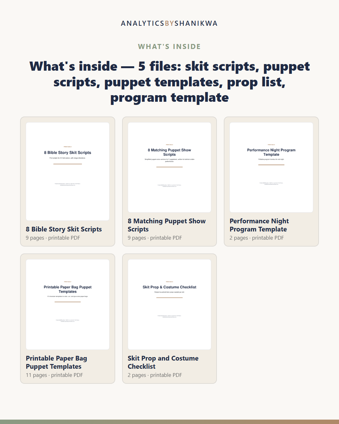 Bible Story Puppet Show & Skit Kit — the files you download