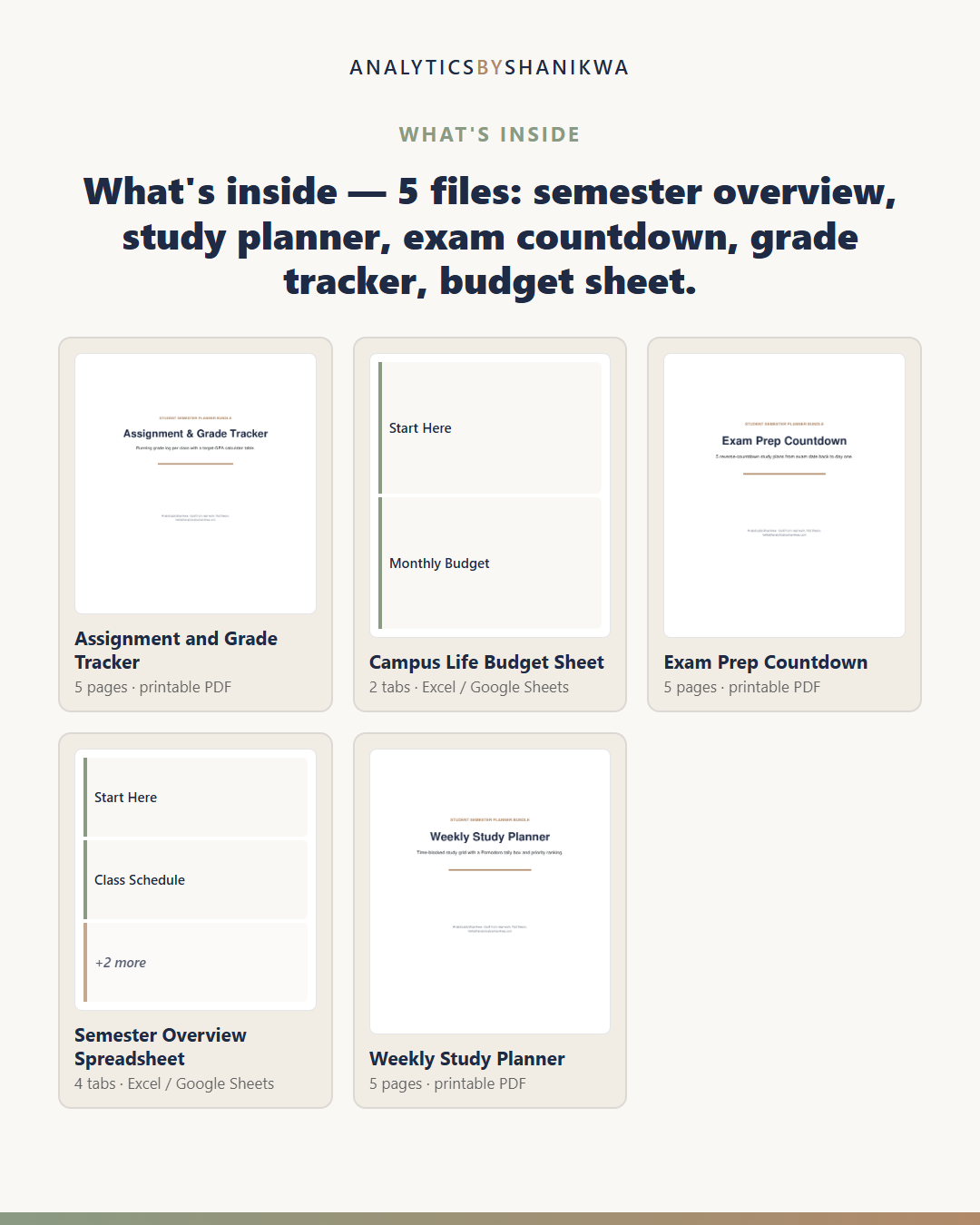 Student Semester Planner Bundle — the files you download