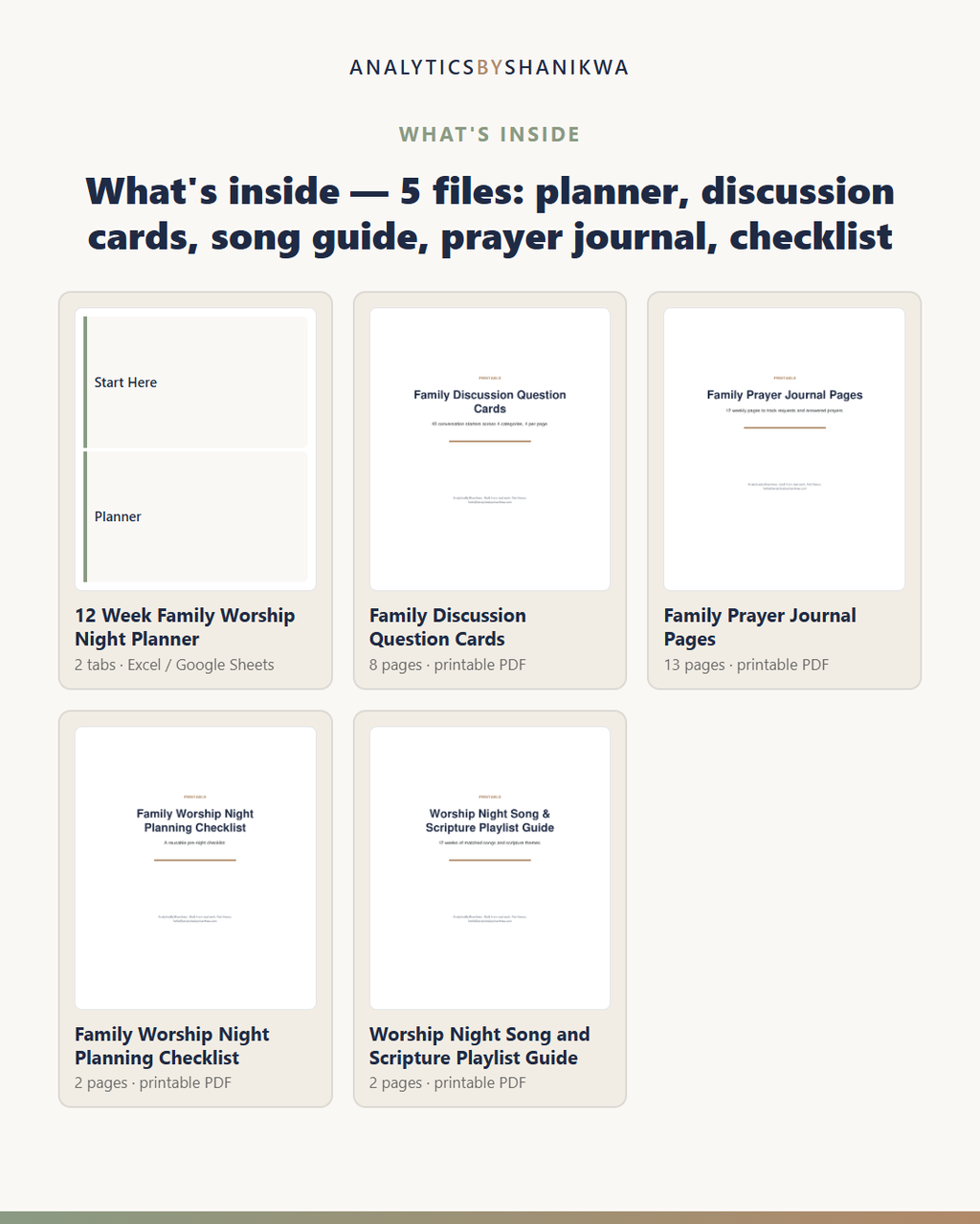 Family Worship Night Kit — the files you download