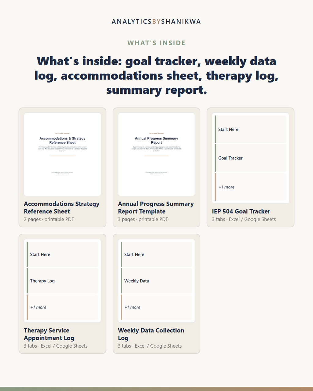 Special Needs / IEP-at-Home Tracking System — the files you download