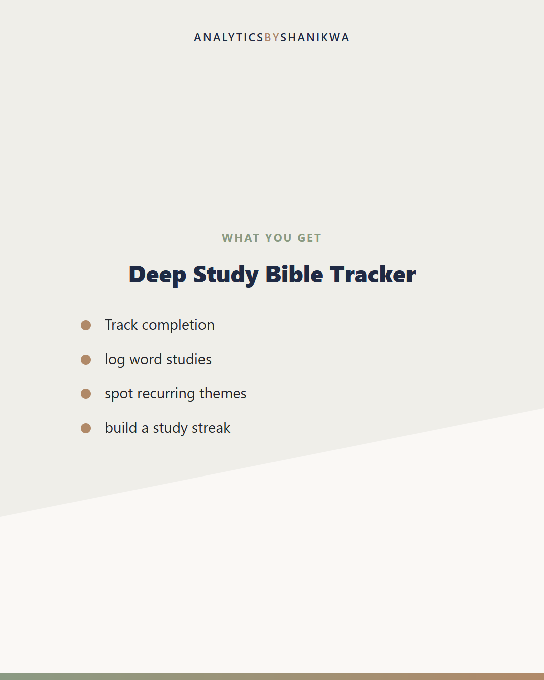 Deep Study Bible Tracker — what's included