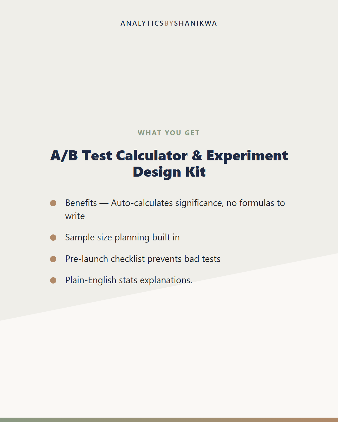A/B Test Calculator & Experiment Design Kit — what's included