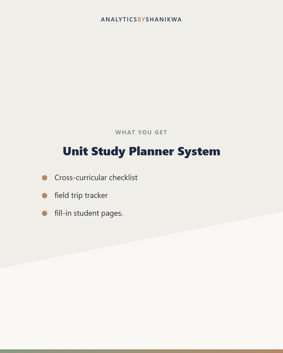 Unit Study Planner System — what's included
