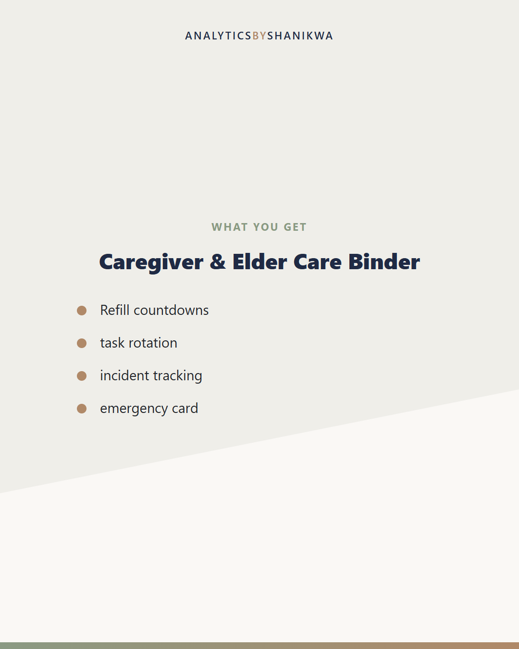 Caregiver & Elder Care Binder — what's included